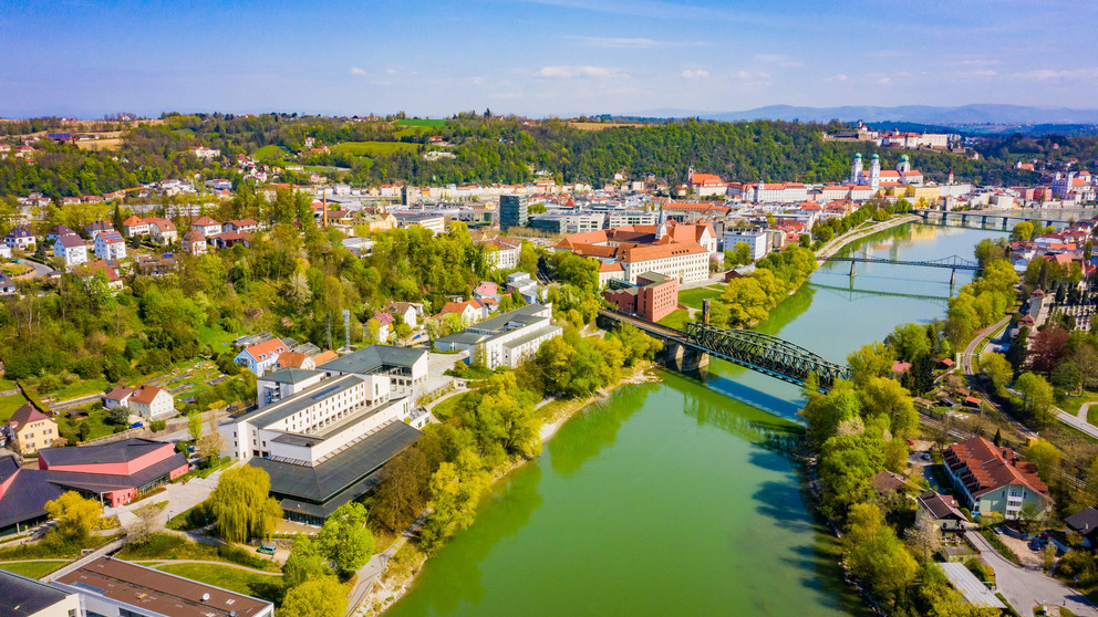 Luftbild vom Campus der Universität Passau