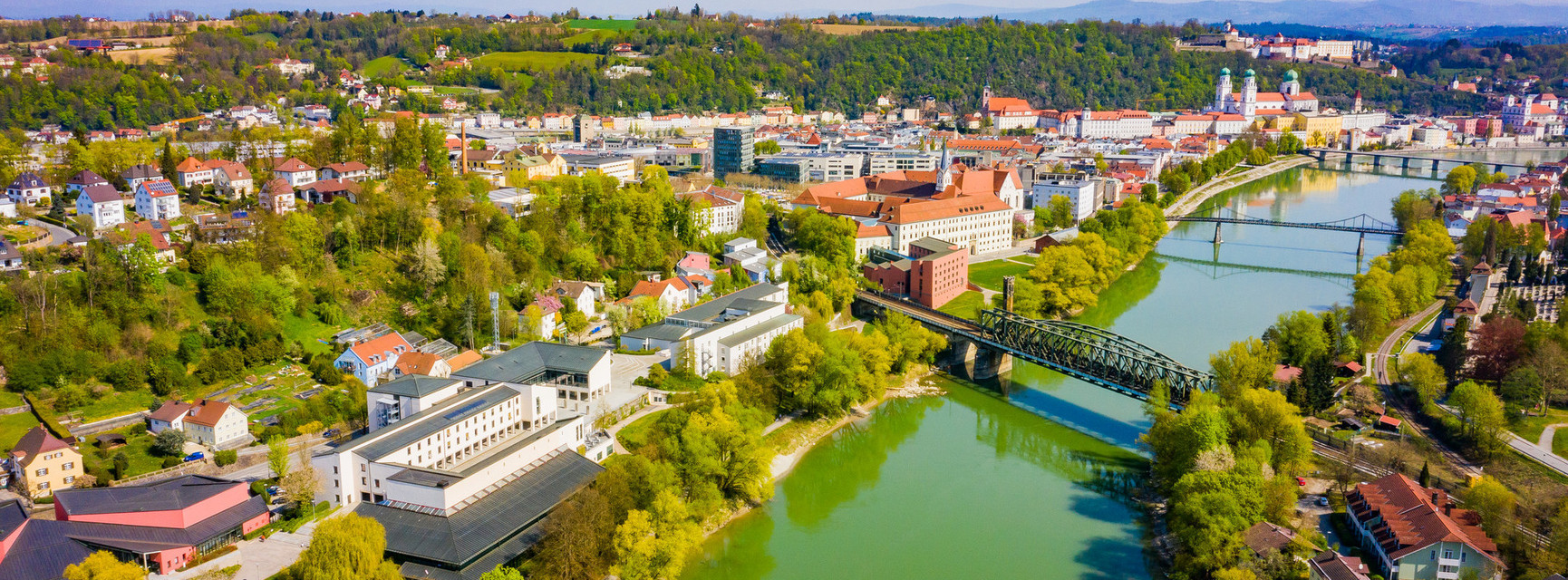 Luftbild vom Campus der Universität Passau